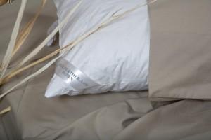 The big Pillow fight...How to choose and distinguish between filling types & more. 1 duck down pillow in taupe bedding 3 300x200 1
